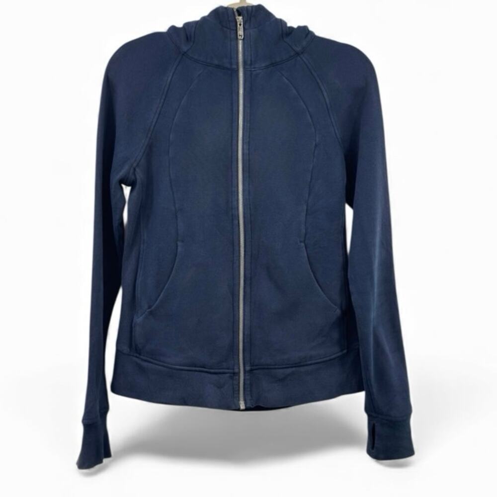 Lululemon Scuba Full Zip Hoodie Light Cotton Fleece Midnight Navy Size 6